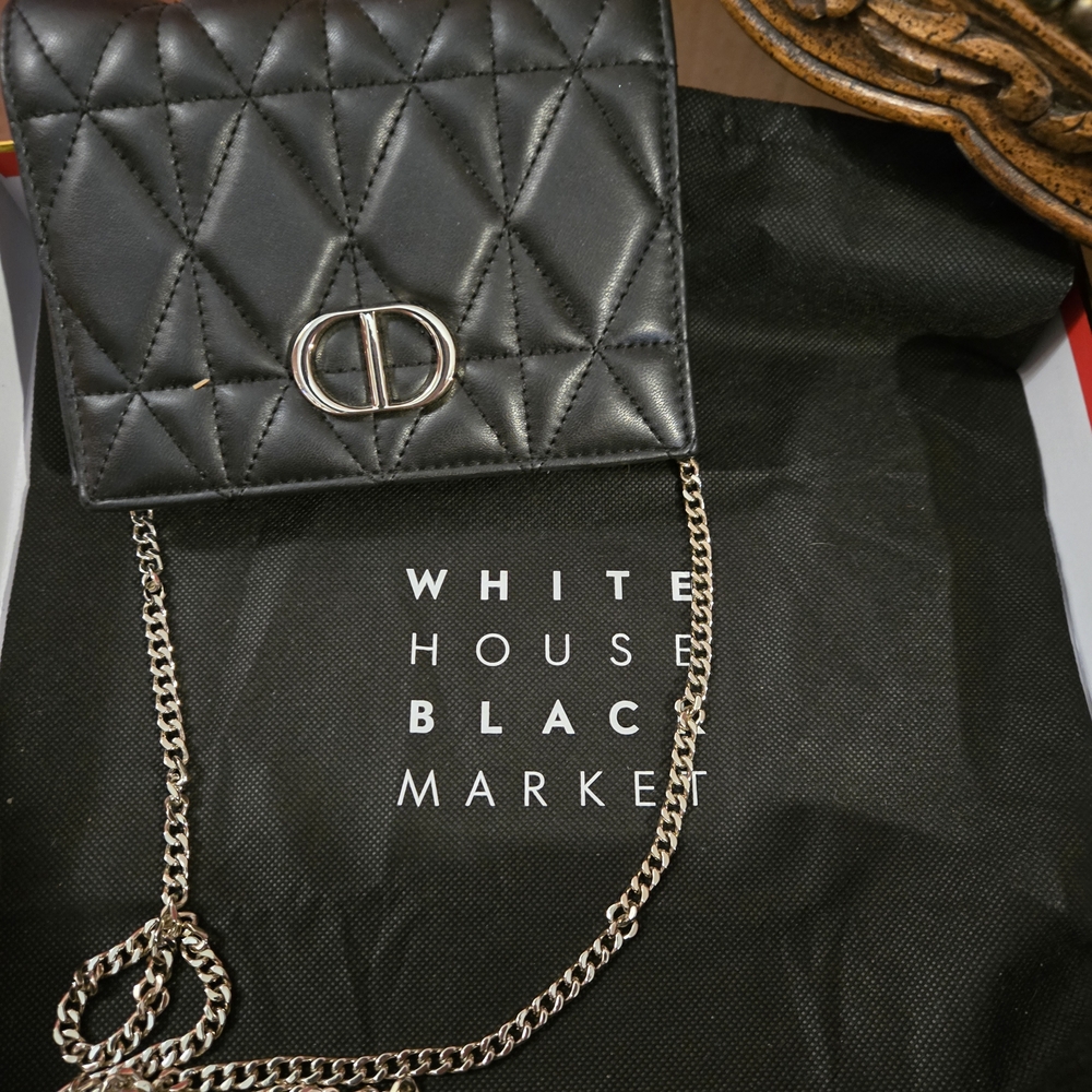 White House Black Market Quilted Black Crossbody Bag
